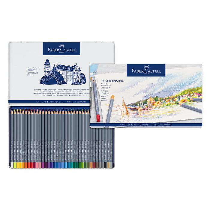 Faber Castell Goldfaber Aqua Watercolour Pencil Tin Of 36 - #114636 Watercolour Pencils