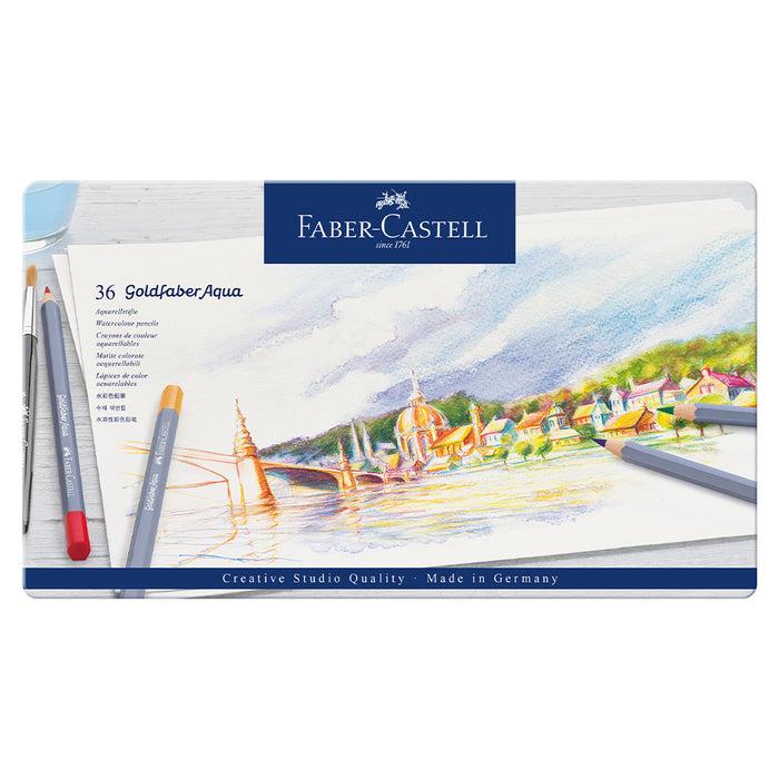 Faber Castell Goldfaber Aqua Watercolour Pencil Tin Of 36 - #114636 Watercolour Pencils