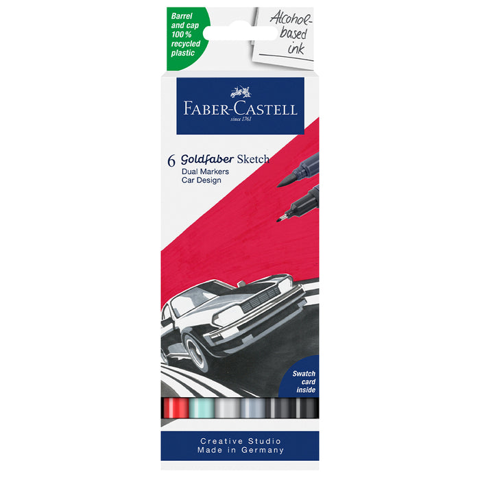 faber castell Goldfaber Sketch Marker set of 6 car design - #164813 Sketch Markers