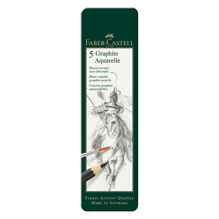 faber castell Graphite Aquarelle Pencil - tin of 5 - #117805 Graphite Aquarelle Pencil