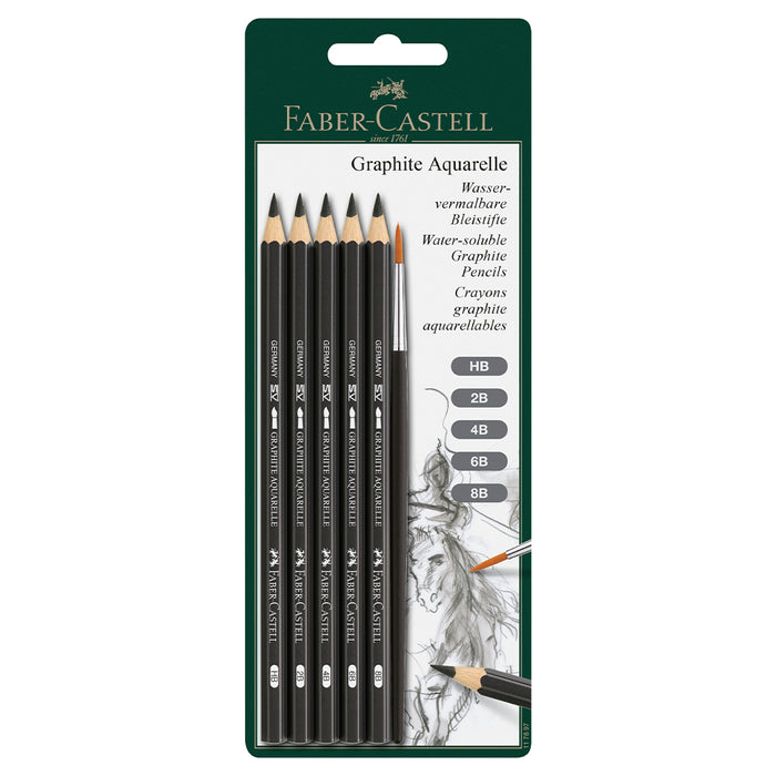 faber castell Graphite Aquarelle Pencils - Package of 5 - #117897 Graphite Aquarelle Pencil