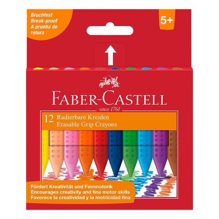 faber castell Grip crayon erasable triangular cardboard wallet of 12 #122520 Crayons