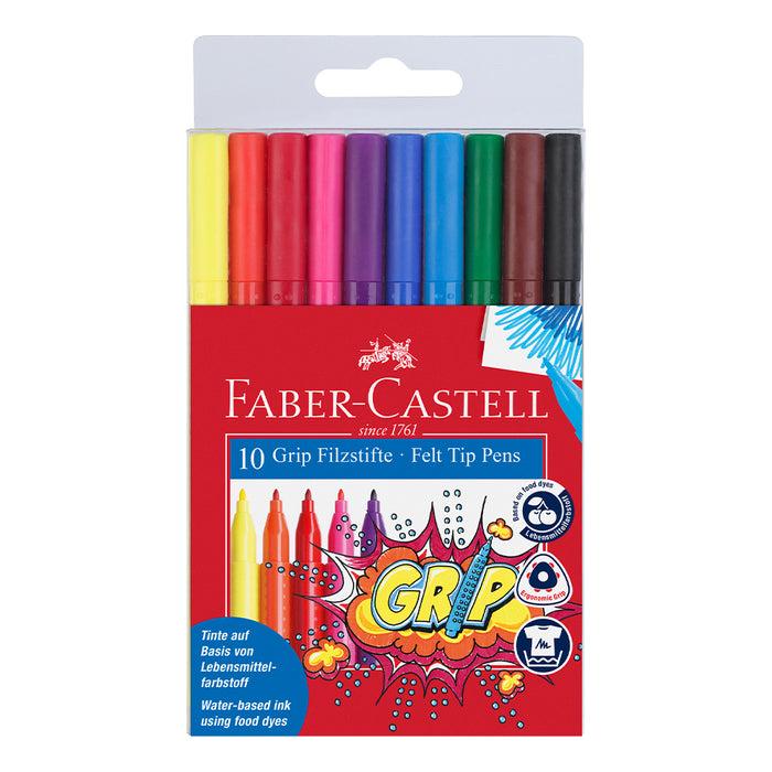 faber castell Grip felt tip pen plastic wallet of 10 #155310 Markers