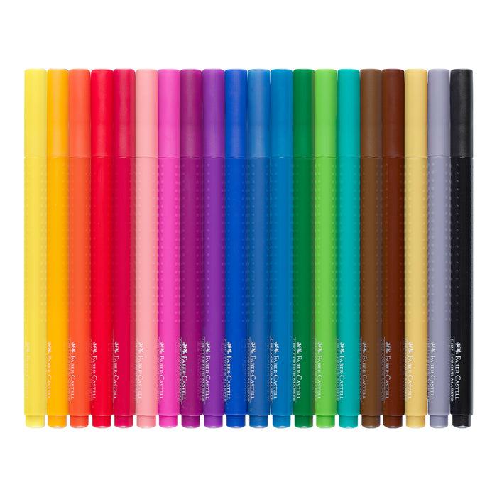 Faber Castell Grip Felt Tip Pen Plastic Wallet Of 20 #155320 Markers