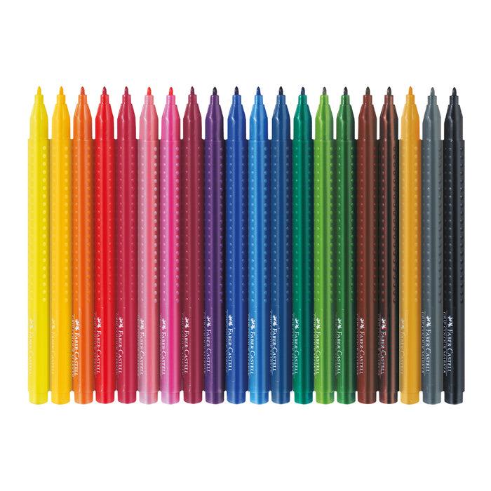 Faber Castell Grip Felt Tip Pen Plastic Wallet Of 20 #155320 Markers