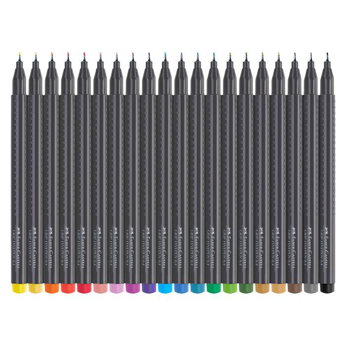 Faber Castell Grip Finepen 0.4 Plastic Wallet Of 20 #151620 Finepen