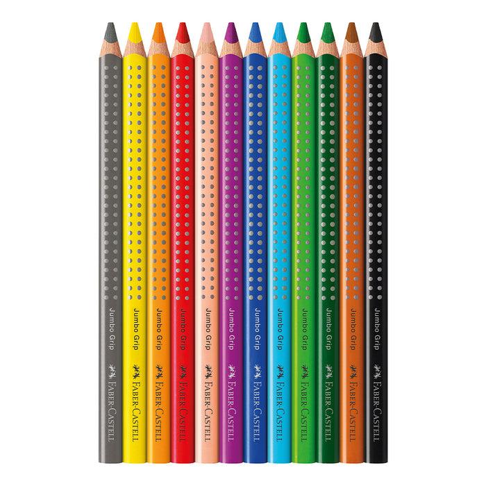 Faber Castell Jumbo Grip Colour Pencil Cardboard Wallet Of 12 #110912 Colour Pencils