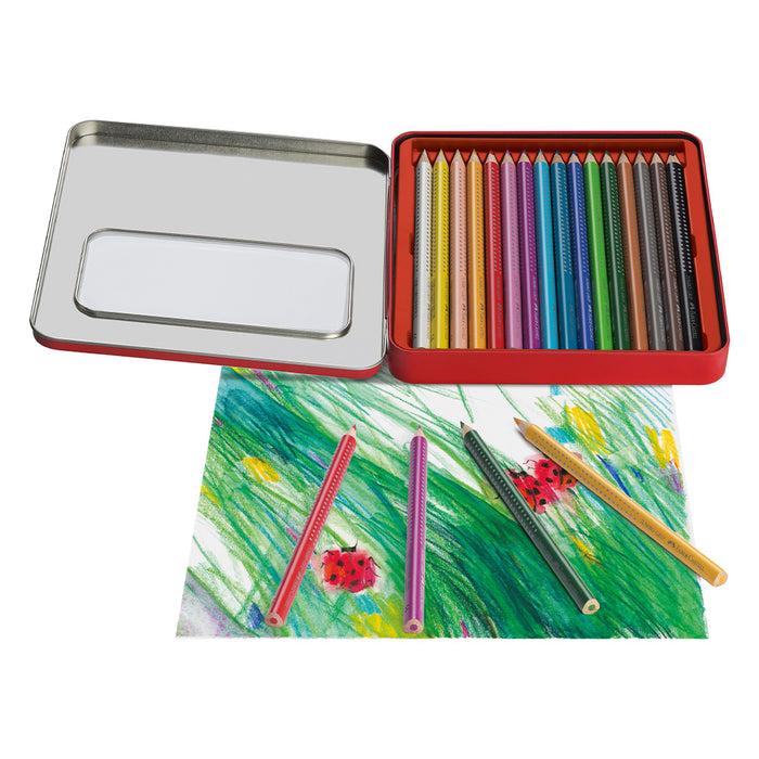 Faber Castell Jumbo Grip Colour Pencil Tin Of 16 #110916 Colour Pencils