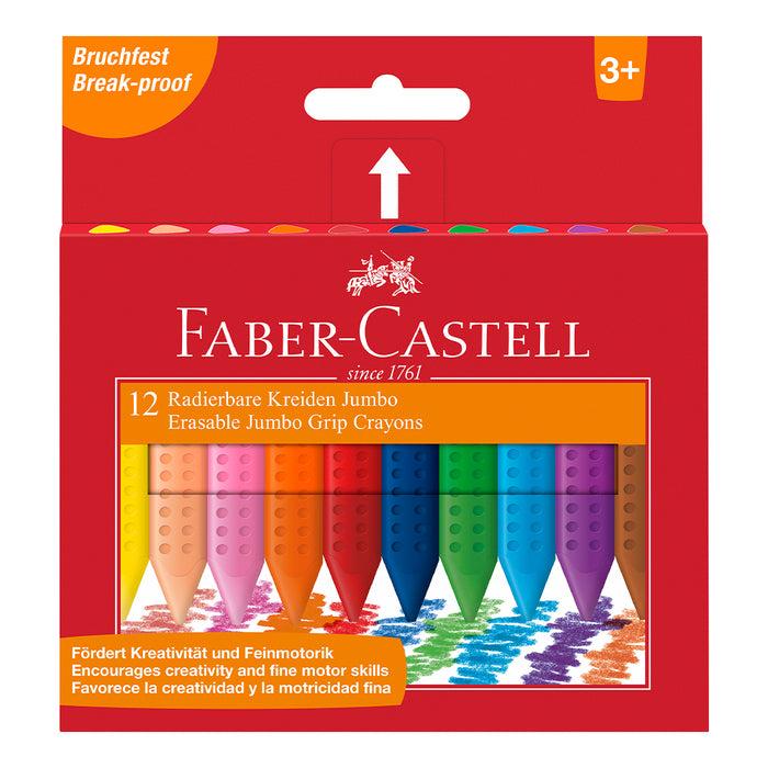 faber castell Jumbo Grip crayon erasable triangular wallet of 12 #122540 Crayons