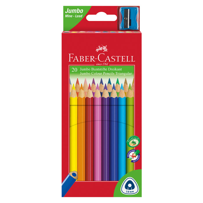 faber castell Jumbo Triangular Junior colour pencils wallet of 20 #116520 Colour Pencils