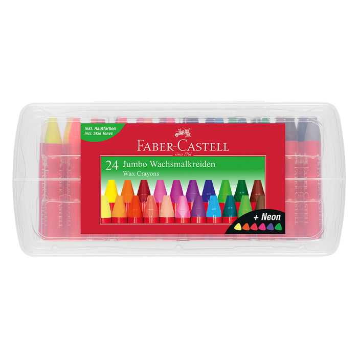 faber castell Jumbo wax crayon triangular plastic box of 24 #120034 Crayons