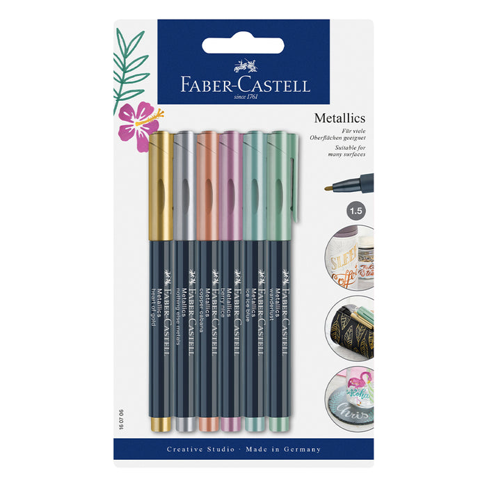 faber castell Metallics marker 6 colours - #160706 Metallic Marker