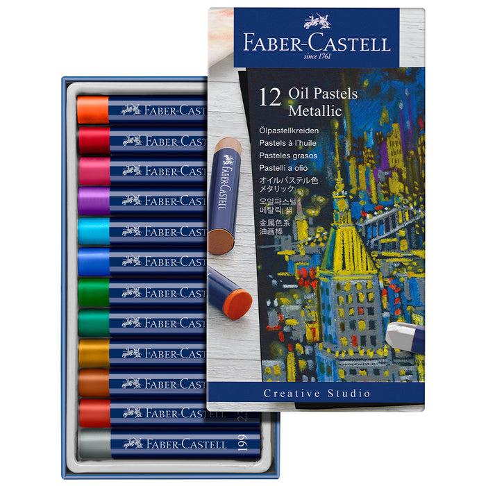 Faber Castell Oil Pastels Cardboard Wallet Of 12 Metallic - #127014 Oil Pastels