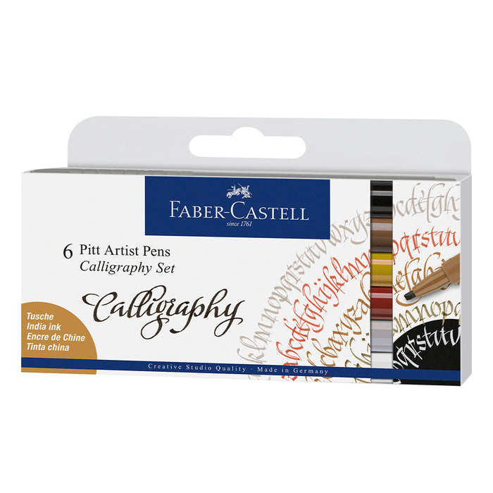 Faber Castell Pitt Artist Pen Calligraphy India Ink Pen Case Of 6 - #167506 Pitt Artist Pens
