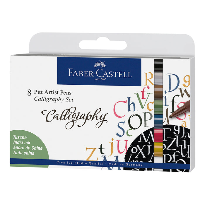 faber castell Pitt Artist Pen Calligraphy India ink pen case of 8 - #167508 Pitt Artist Pens