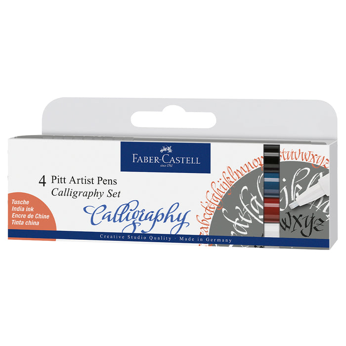 faber castell Pitt Artist Pen Calligraphy India ink pen case of 4 Classic - #167504 Pitt Artist Pens
