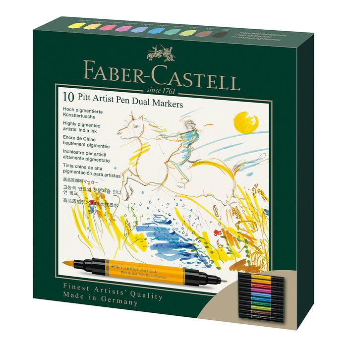 faber castell Pitt Artist Pen Dual Marker Wallet of 10 - #162010 Pitt Artist Pen