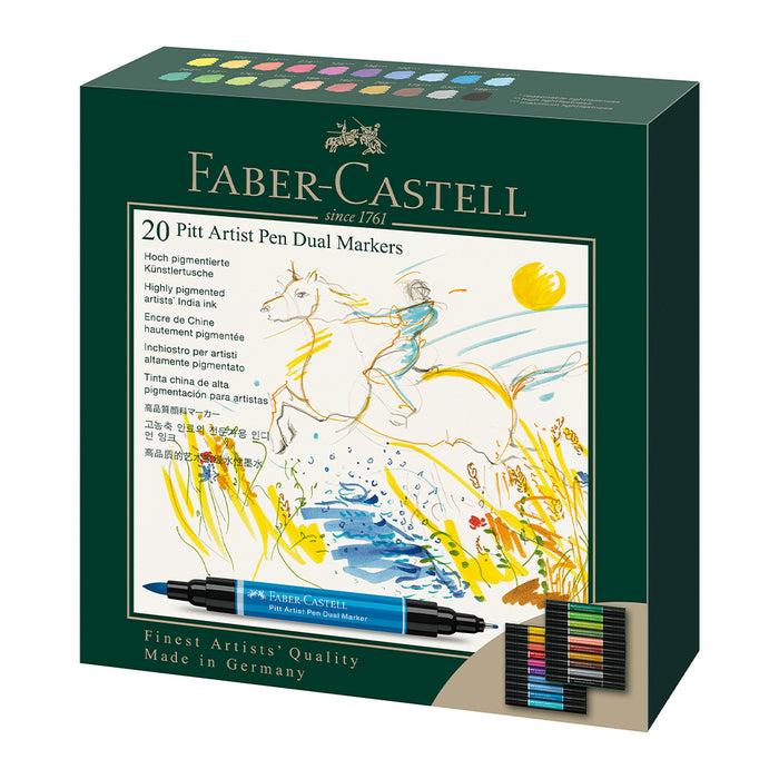 faber castell Pitt Artist Pen Dual Marker Wallet of 20 - #162020 Pitt Artist Pen
