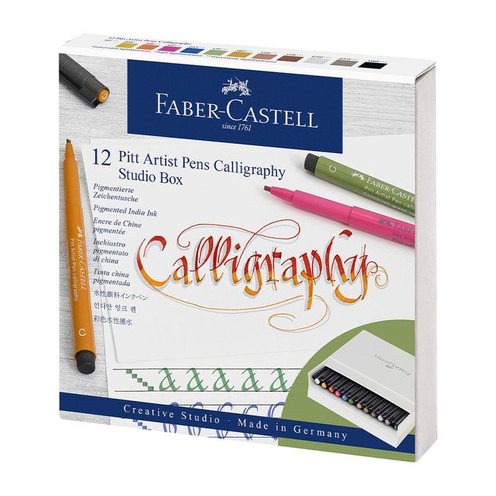 Faber Castell Pitt Artist Pen India Ink Pen Calligraphy Studio Box Of 12 - #167512 Pitt Artist Pens
