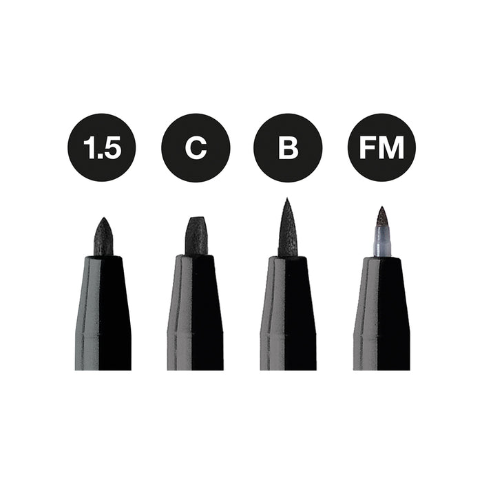 Faber Castell Pitt Artist Pen® Black - Wallet Of 4 - #167153 Pitt Artist Pen