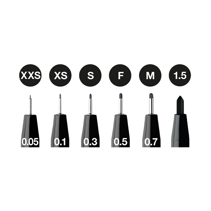 Faber Castell Pitt Artist Pen® Black - Wallet Of 6 - #167154 Pitt Artist Pen