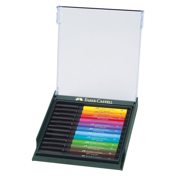 Faber Castell Pitt Artist Pen® Brush - Basic Tones - Set Of 12 - #267421 Pitt Artist Pen