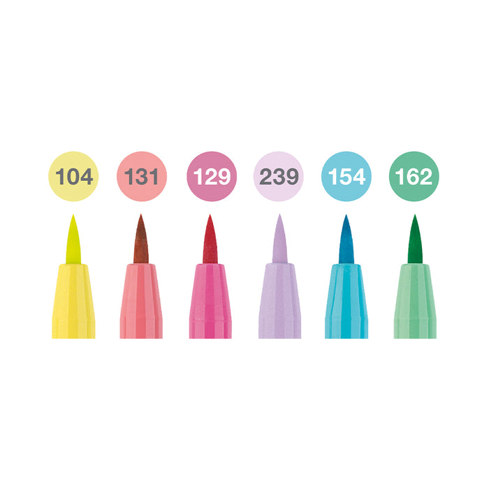 Faber Castell Pitt Artist Pen® Brush Pastel - Wallet Of 6 - #167163 Pitt Artist Pen
