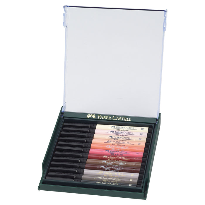 Faber Castell Pitt Artist Pen® Brush - Portrait - Set Of 12 - #267424 Pitt Artist Pen