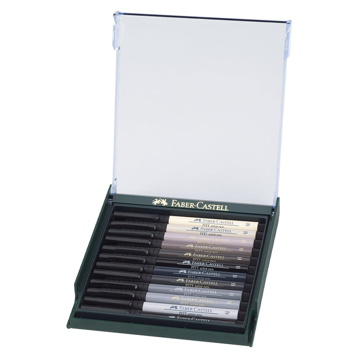 Faber Castell Pitt Artist Pen® Brush - Shades Of Grey - Set Of 12 - #267423 Pitt Artist Pen