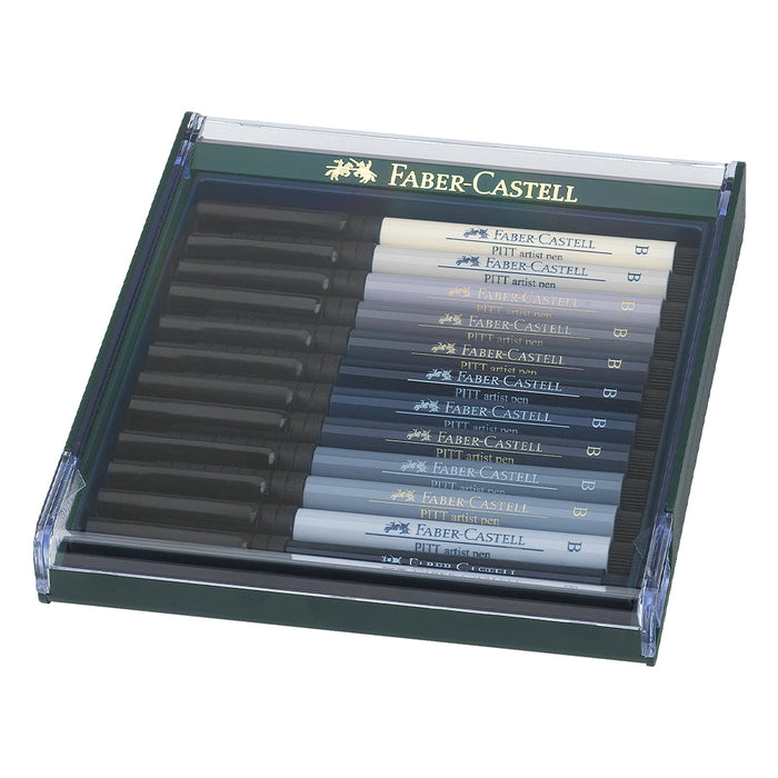 faber castell Pitt Artist Pen® Brush - Shades of Grey - set of 12 - #267423 Pitt Artist Pen