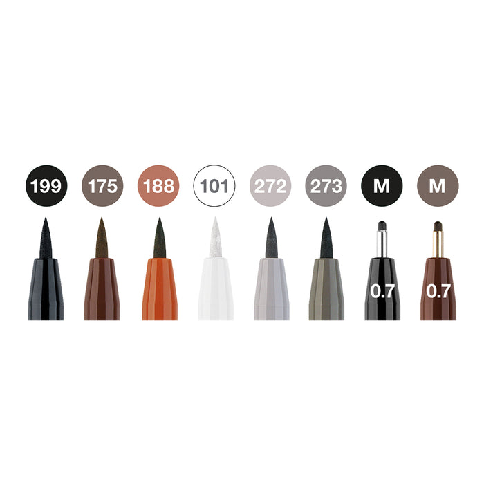 Faber Castell Pitt Artist Pen® Classic - Wallet Of 8 - #167172 Pitt Artist Pen