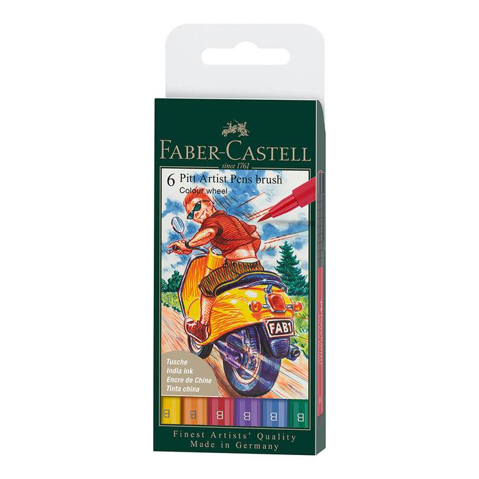 faber castell Pitt Artist Pen® Colour Wheel - Wallet of 6 - #167174 Pitt Artist Pen