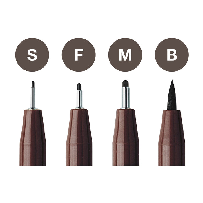 Faber Castell Pitt Artist Pen® Dark Sepia - Wallet Of 4 - #167101 Pitt Artist Pen