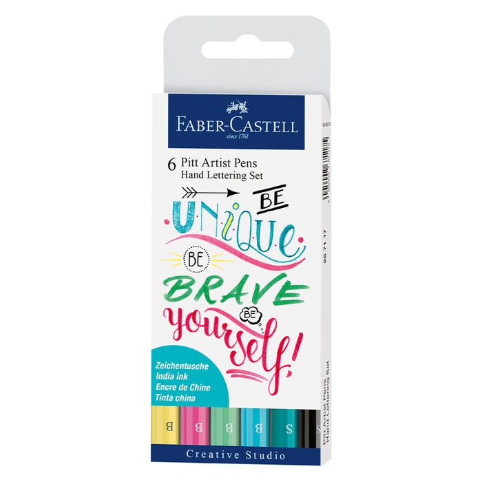 Faber Castell Pitt Artist Pen® Hand Lettering Set - Wallet Of 6 - #267116 Artist Pen