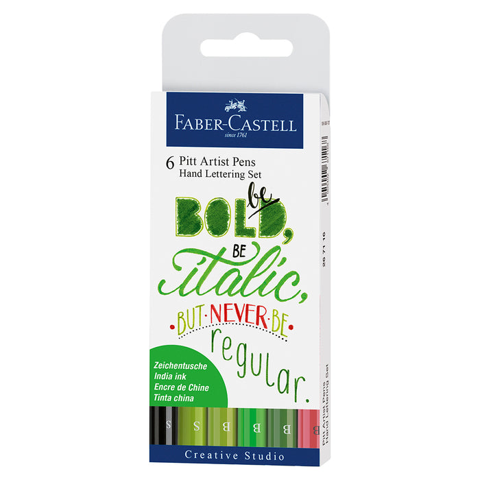 faber castell Pitt Artist Pen® Hand Lettering Set - Wallet of 6 - #267117 Artist Pen