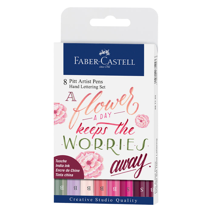 Faber Castell Pitt Artist Pen® Hand Lettering Set - Wallet Of 8 - #267124 Artist Pen
