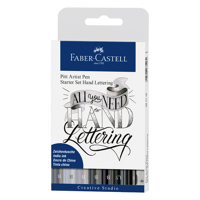 faber castell Pitt Artist Pen® Hand Lettering Starter Set - Wallet of 8 - #267118 Artist Pen