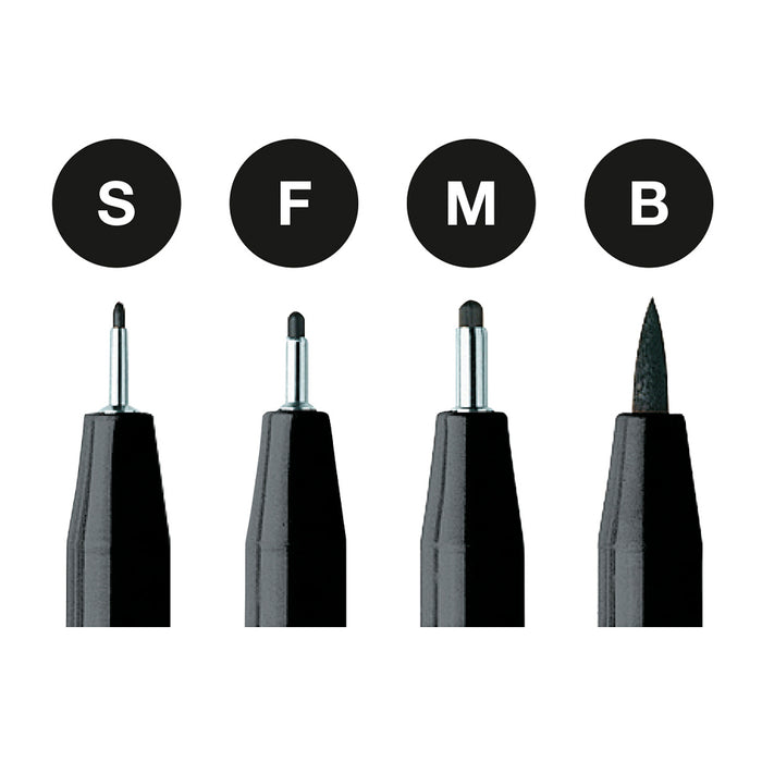 Faber Castell Pitt Artist Pen® India Ink Pen Wallet Of 4 Black - #167100 Pitt Artist Pens