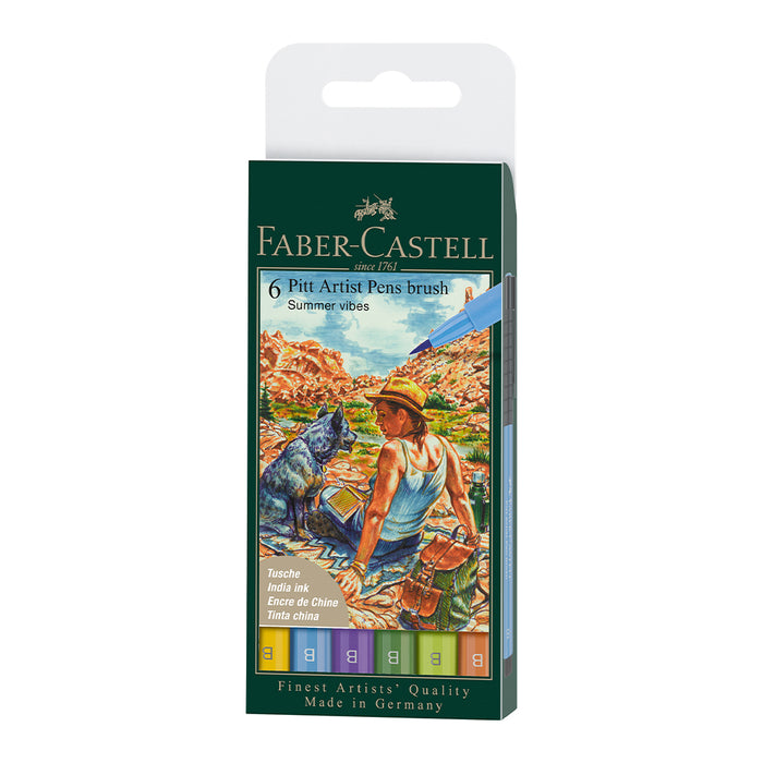faber castell Pitt Artist Pen® Summer vibes - Wallet of 6 - #167178 Pitt Artist Pen