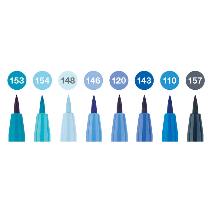 Faber Castell Pitt Artist Pen® The Blues - Wallet Of 8 - #167173 Pitt Artist Pen