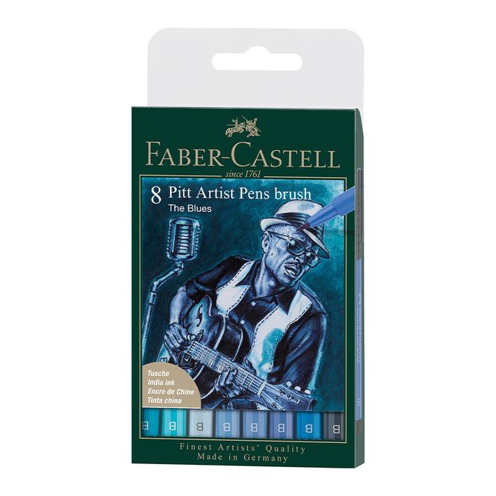 Faber Castell Pitt Artist Pen® The Blues - Wallet Of 8 - #167173 Pitt Artist Pen