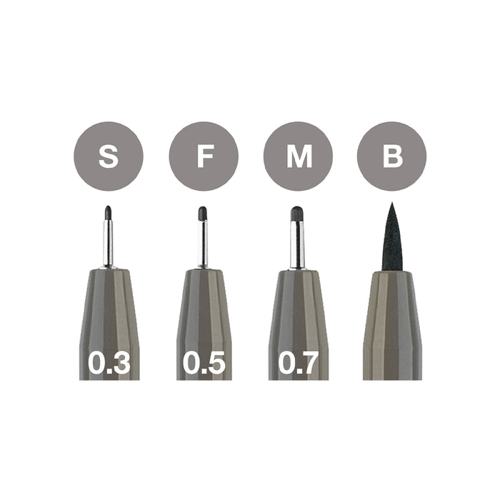 Faber Castell Pitt Artist Pen® Warm Grey IV - Wallet Of 4 - #167169 Pitt Artist Pen