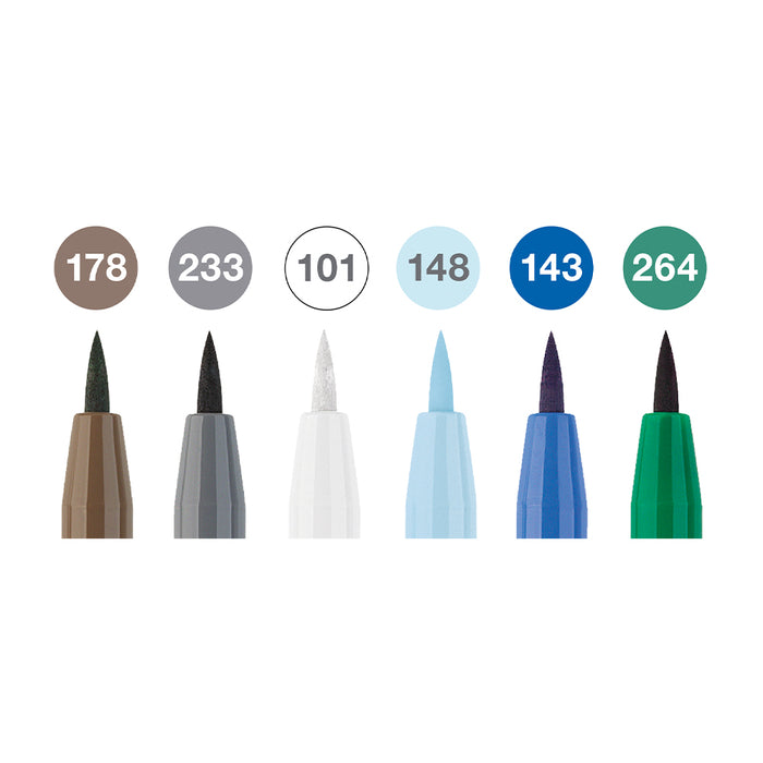 Faber Castell Pitt Artist Pen® Winterlude - Wallet Of 6 - #167176 Pitt Artist Pen