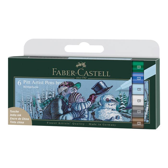faber castell Pitt Artist Pen® Winterlude - Wallet of 6 - #167176 Pitt Artist Pen