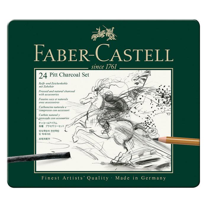 Faber Castell Pitt® Charcoal Set - Tin Of 24 - #112978 Graphite Set