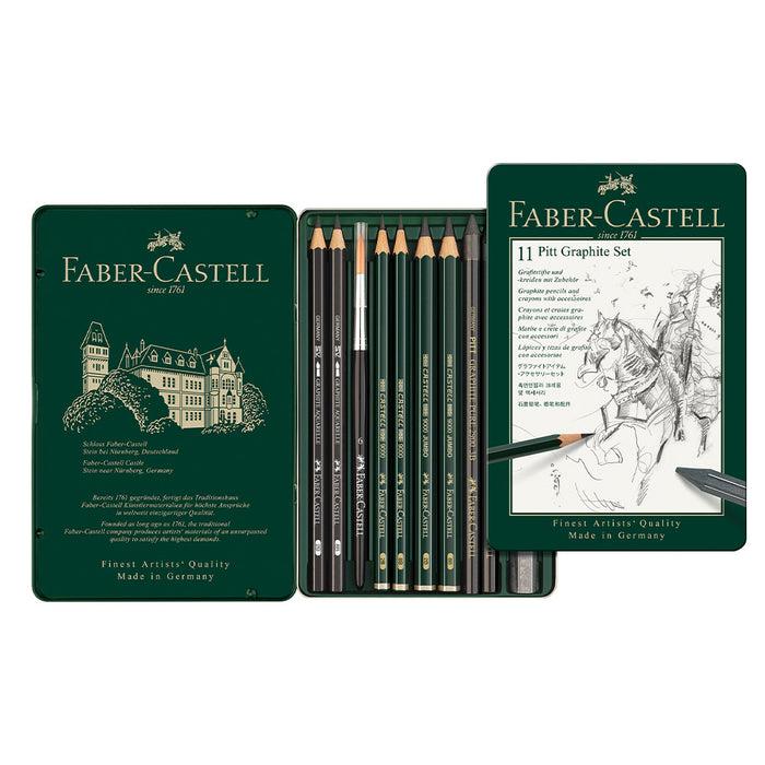 Faber Castell Pitt® Graphite Set - Tin Of 11 - #112972 Graphite Set