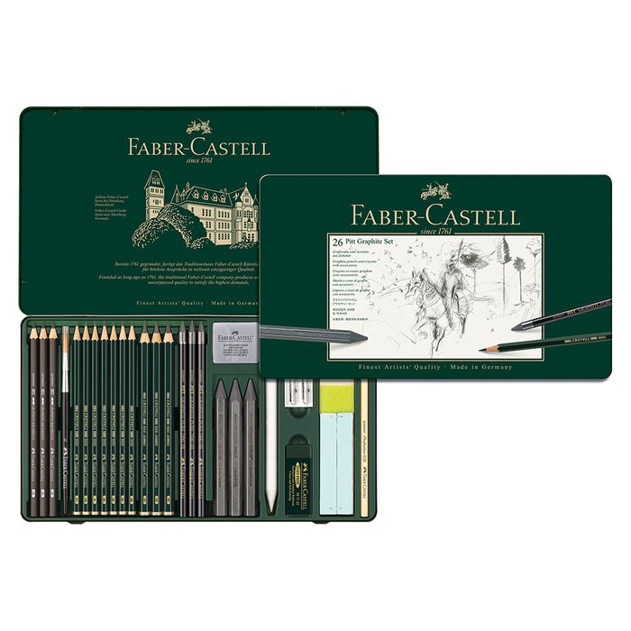 Faber Castell Pitt® Graphite Set - Tin Of 26 - #112974 Graphite Set