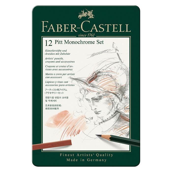 faber castell Pitt® Monochrome Set - Tin of 12 - #112975 Graphite Set