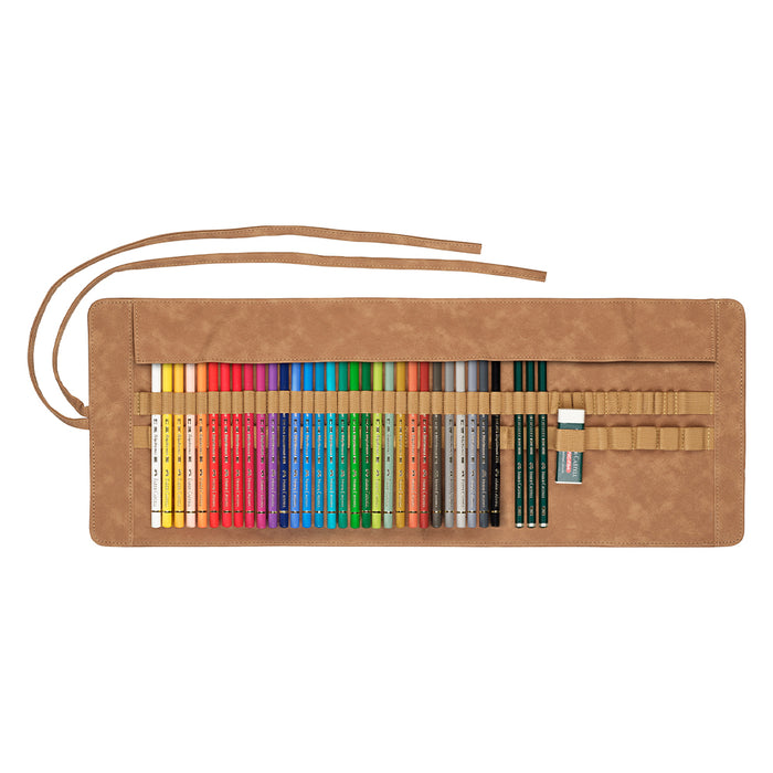 Faber Castell Polychromos Coloured Pencil Roll Filled 34 Pieces - #110030 Colour Pencils