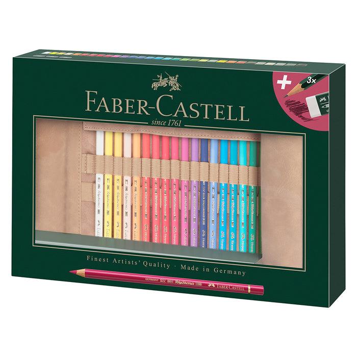 Faber Castell Polychromos Coloured Pencil Roll Filled 34 Pieces - #110030 Colour Pencils